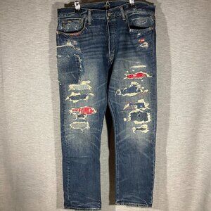 Mens Ralph Lauren Polo Varick Sullivan Slim Distressed Jeans, 34x30